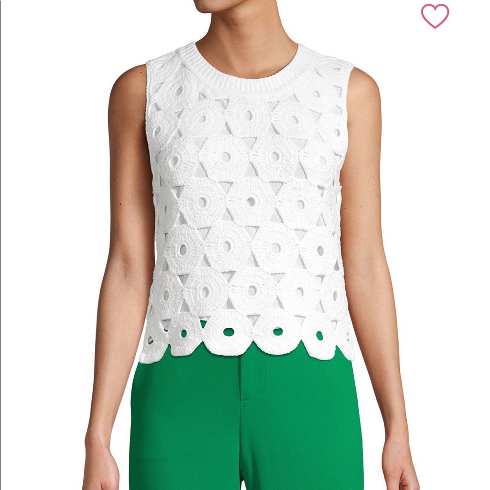 Alice & Olivia Crochet Cotton Blend Top